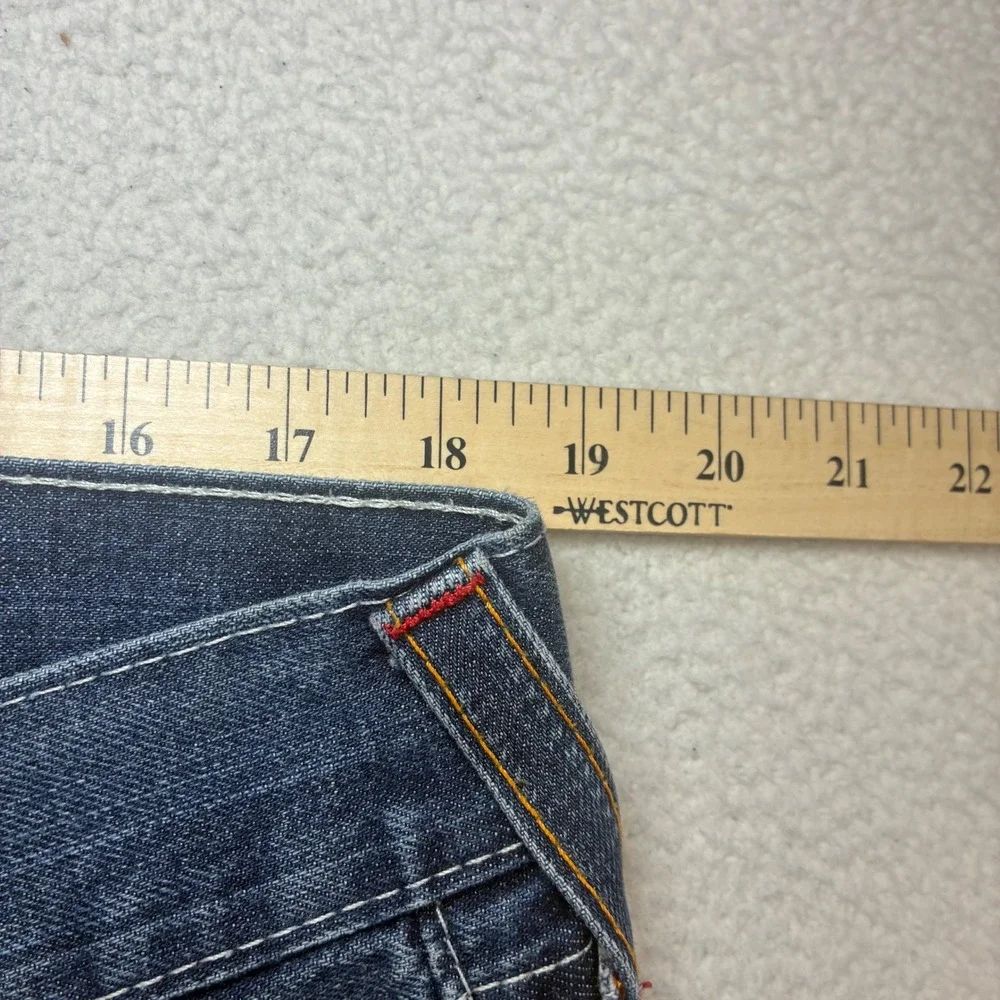 Vintage True Religion Baggy Jeans Men 36x34 Blue Embroidered Loose Straight USA